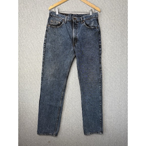 Vintage 90s Levi Strauss 505 Mens 34x32 Stonewash‎ Blue Dark Rare R Red Tab - Picture 1 of 16